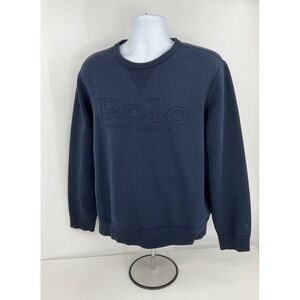 Polo Ralph Lauren Mens Navy Blue Crewneck Pullover Sweatshirt‎